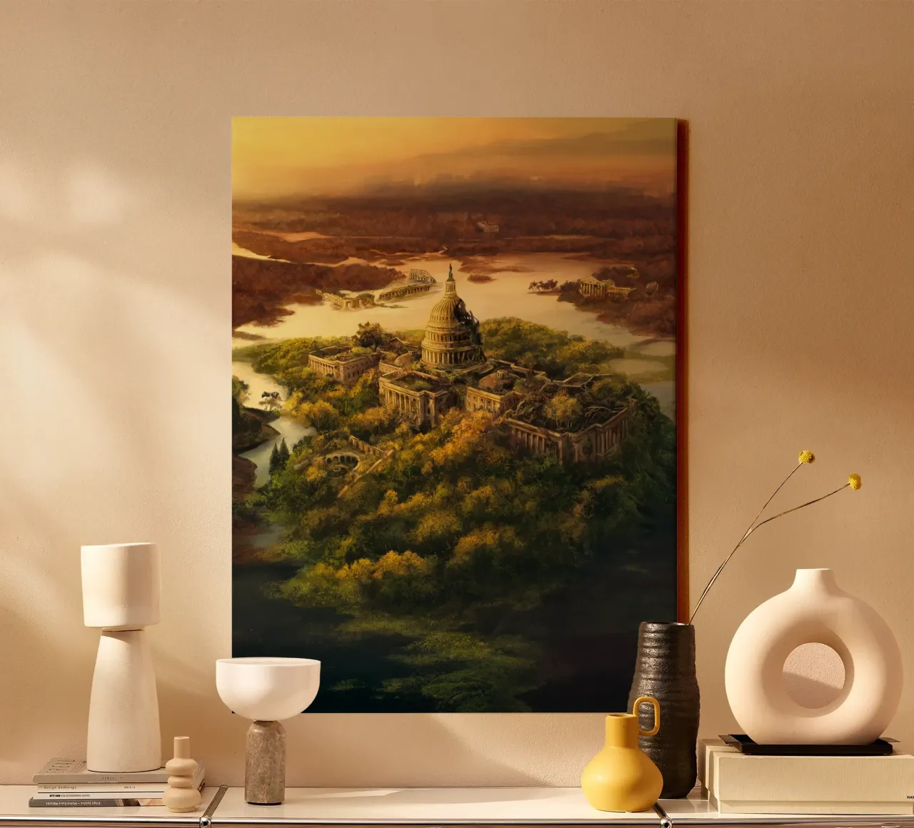 Capitol Falling canvas met Baklijst van 7115