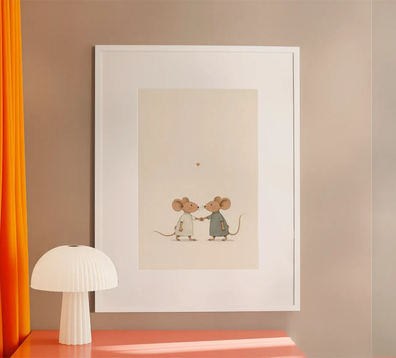 Aimer deux souris qui se tiennent par la main poster de DesignDoodle