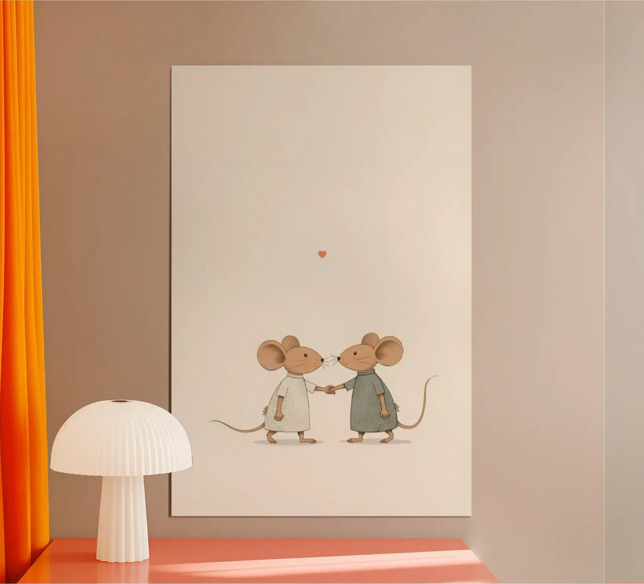 Aimer deux souris qui se tiennent par la main poster de DesignDoodle
