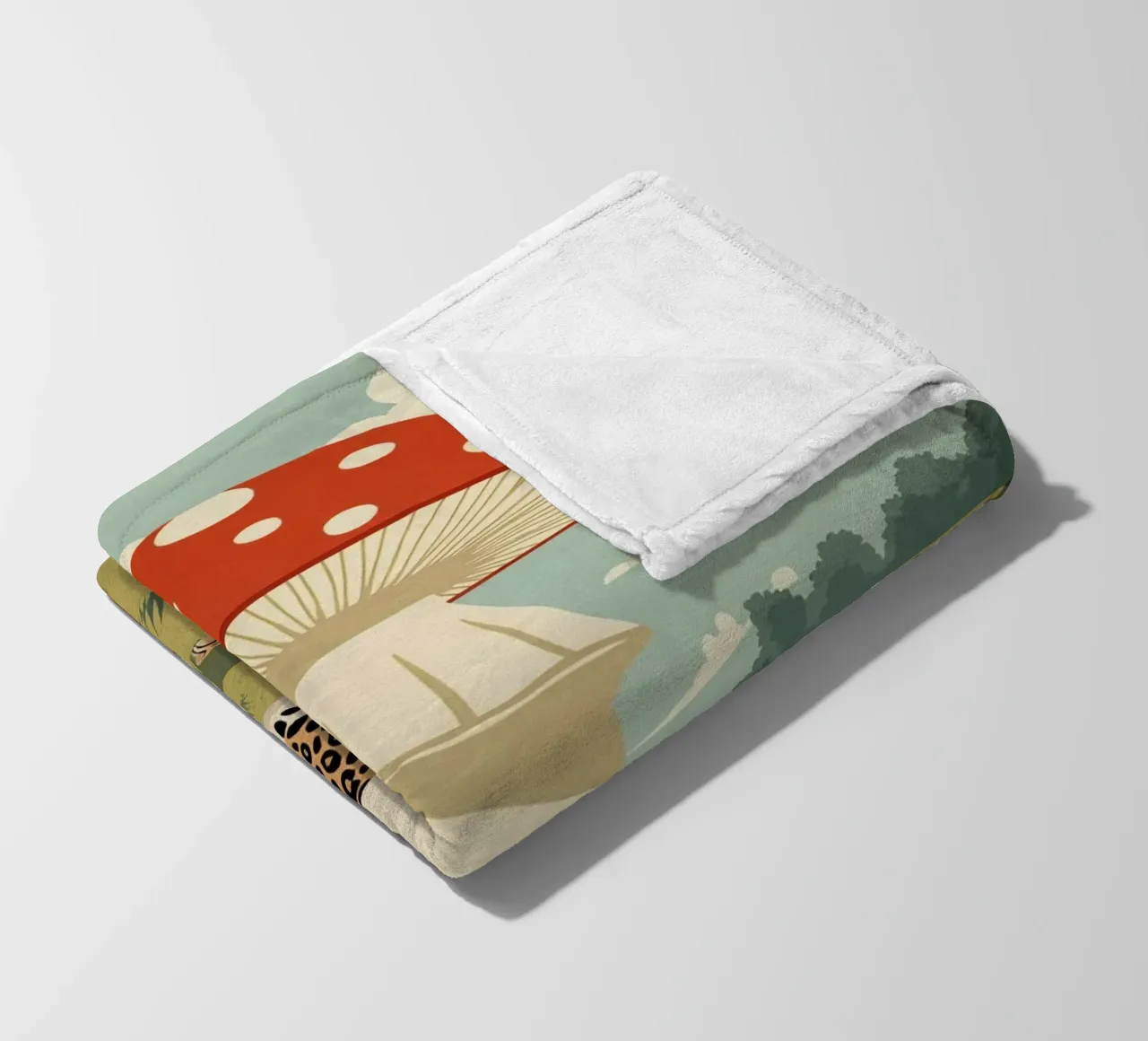 Giaguaro e funghi maculati in un campo coperta in pile da DesignDoodle