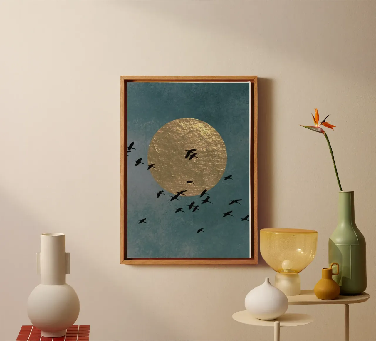 flock bird and sun canvas met Baklijst van Good days