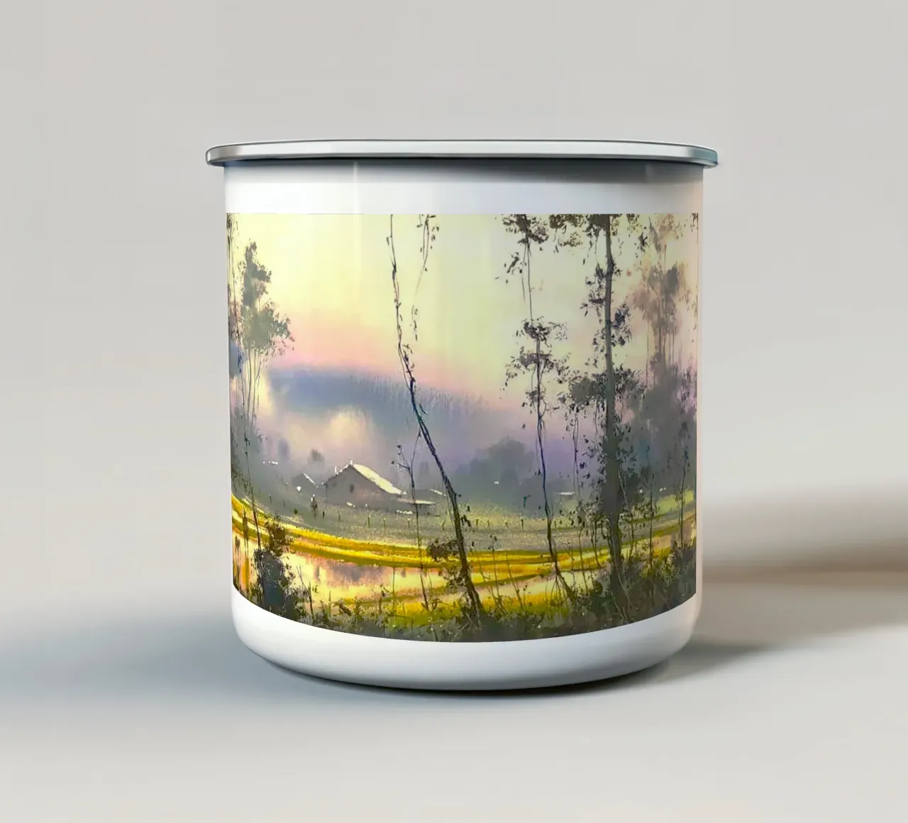 sunset and nature tazza in smalto da Good days