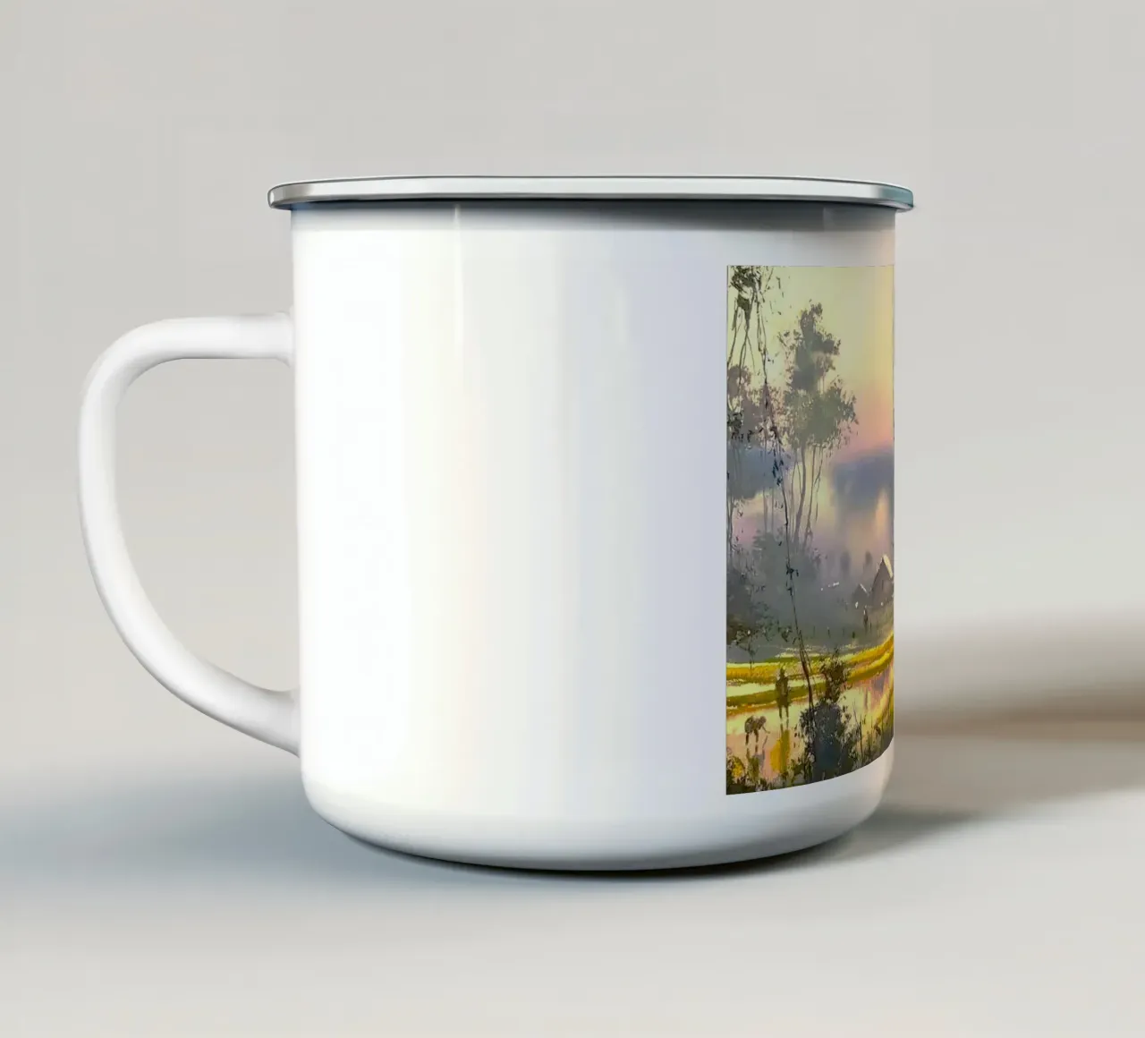 sunset and nature tazza in smalto da Good days