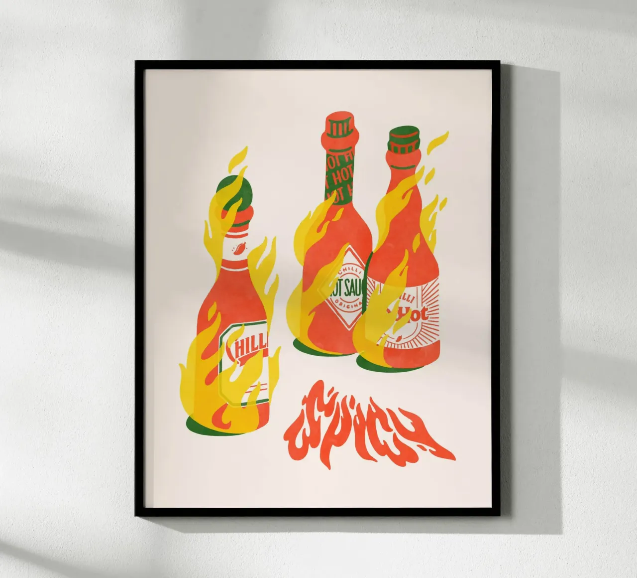 Spicy Sauces poster con telaio in plastica da illusthera