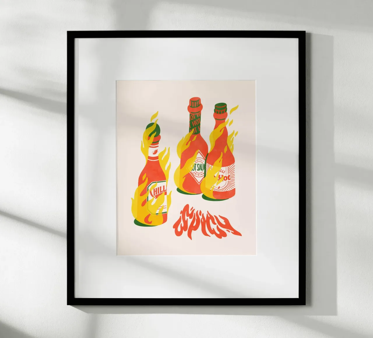 Spicy Sauces poster con telaio in plastica da illusthera