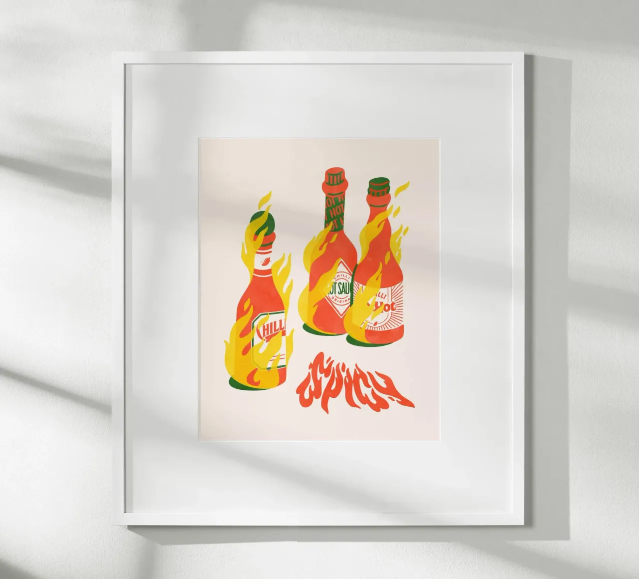 Spicy Sauces poster con telaio in plastica da illusthera