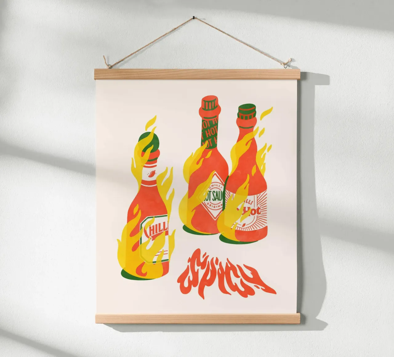 Spicy Sauces poster con telaio in plastica da illusthera