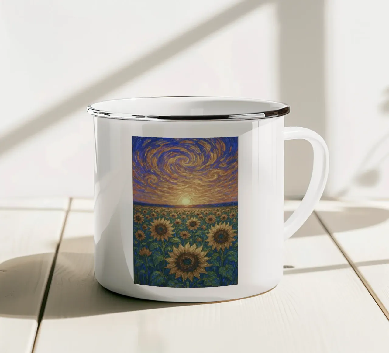 landscape sunflower and clouds tazza in smalto da Good days