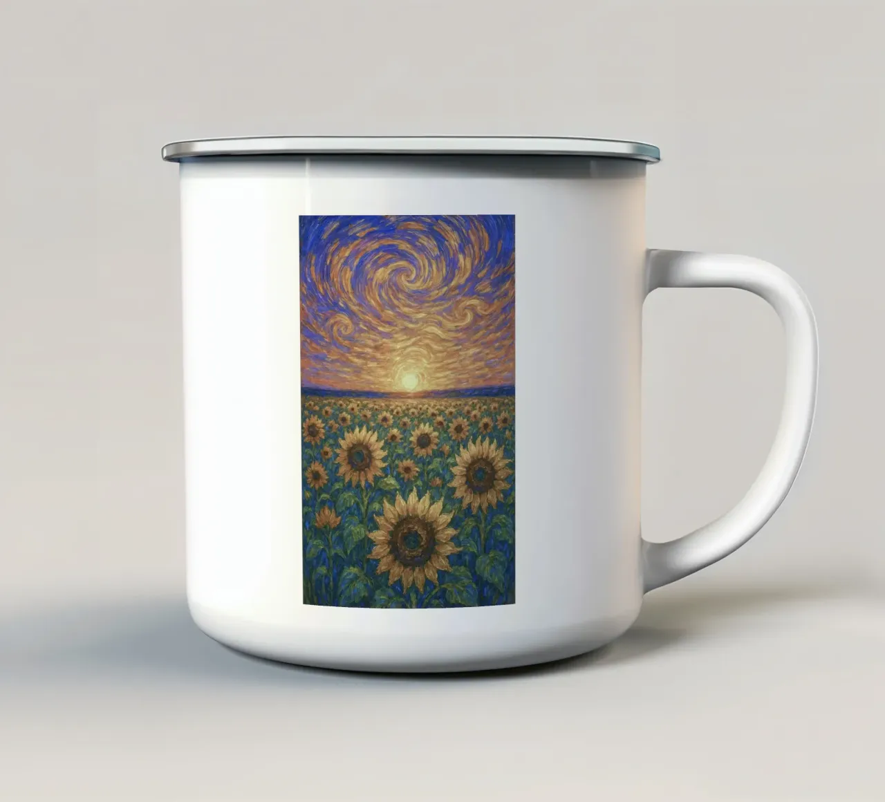 landscape sunflower and clouds tazza in smalto da Good days