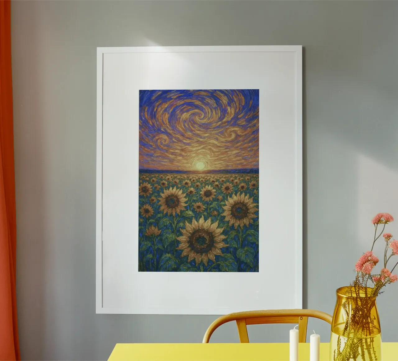 landscape sunflower and clouds poster da Good days