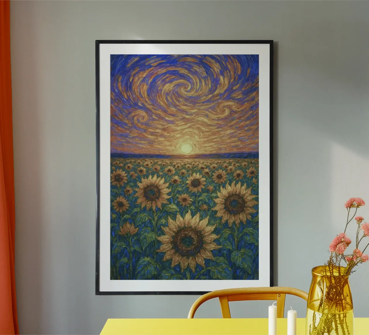 landscape sunflower and clouds poster da Good days