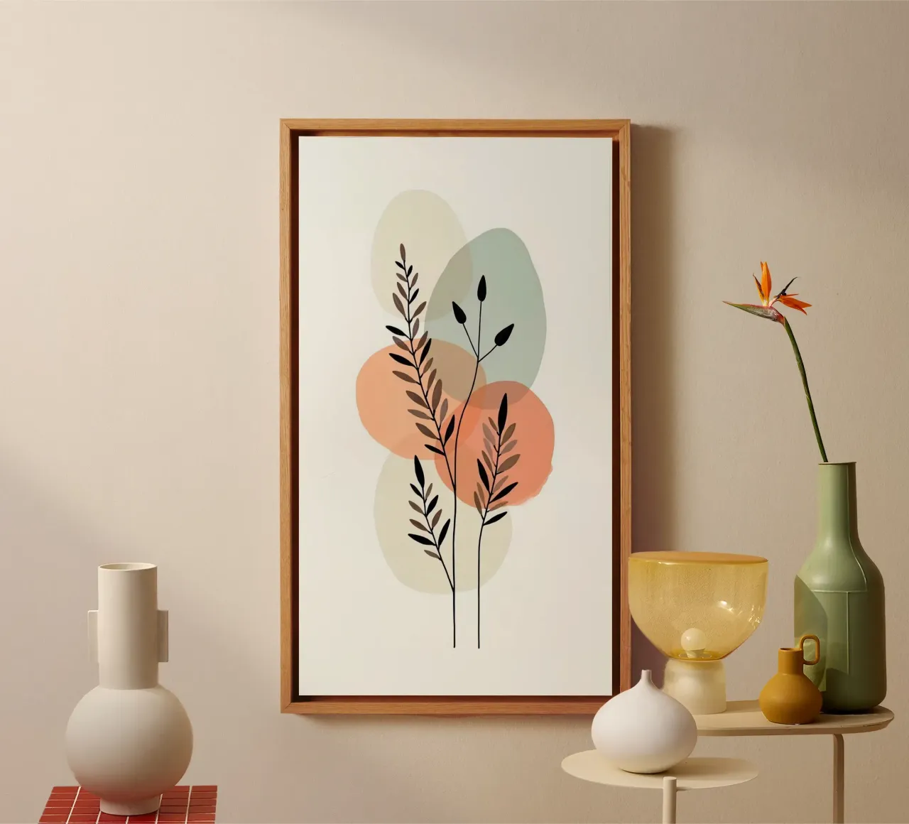 pastel branch and colors tela con Cornice a cassetta da Good days