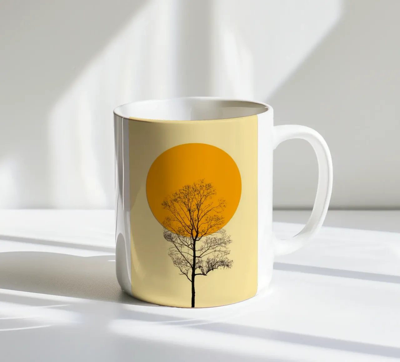 linescape tree and sun tazza in ceramica da carsa