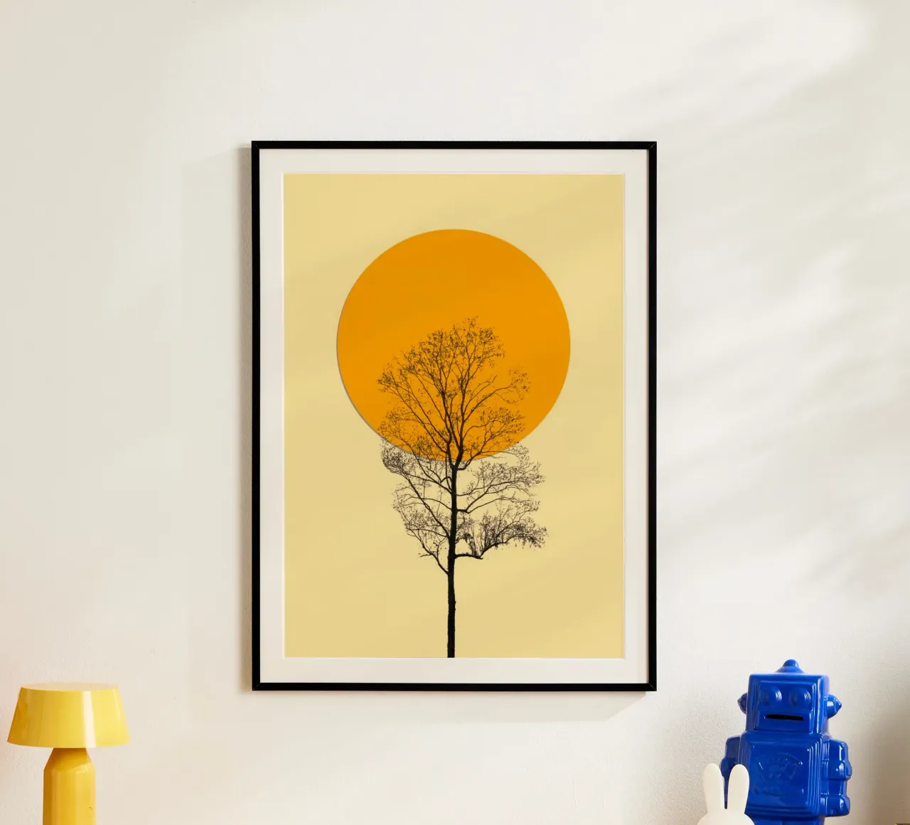 linescape tree and sun poster da carsa