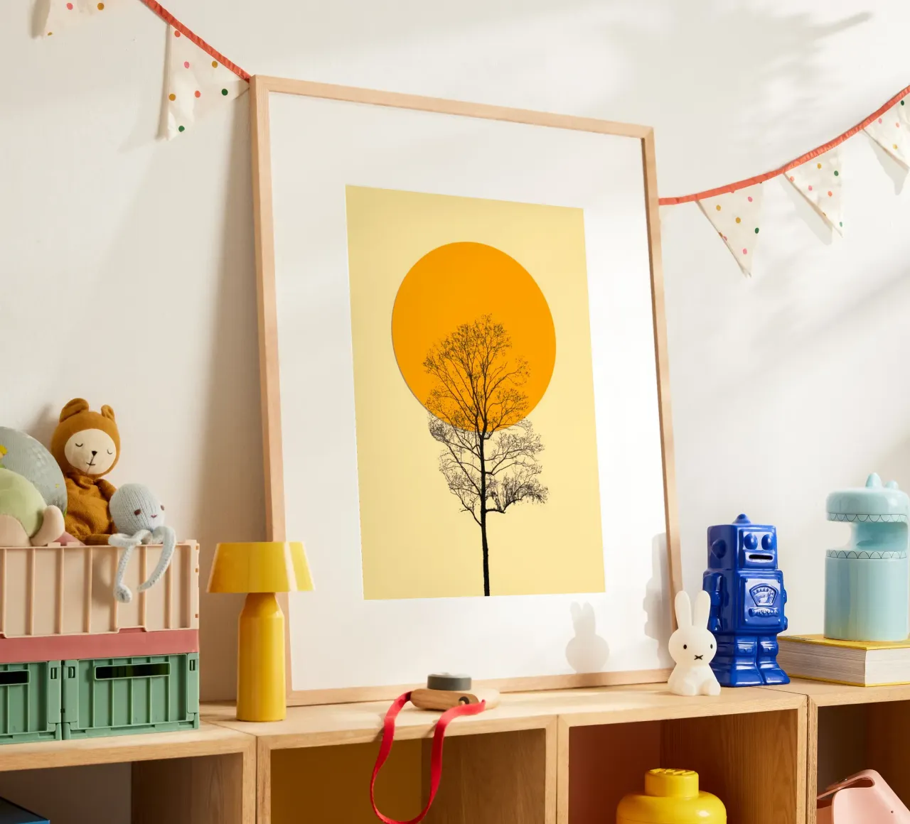 linescape tree and sun poster da carsa