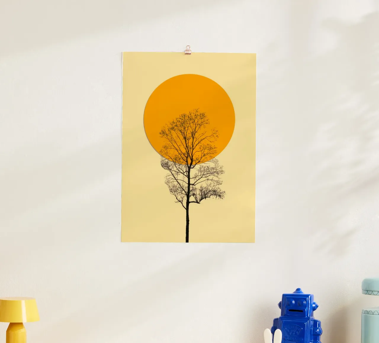 linescape tree and sun poster da carsa