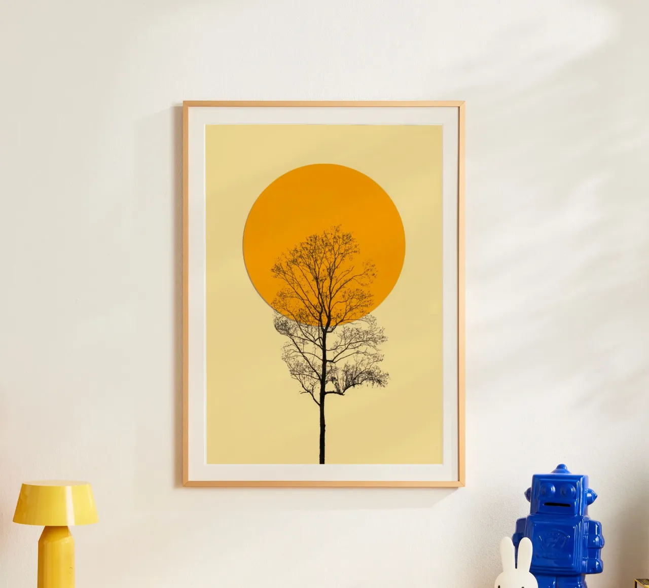 linescape tree and sun poster da carsa
