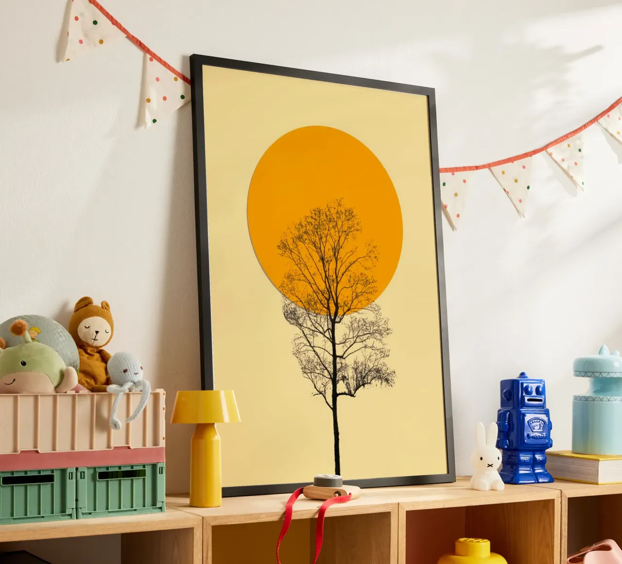 linescape tree and sun poster da carsa