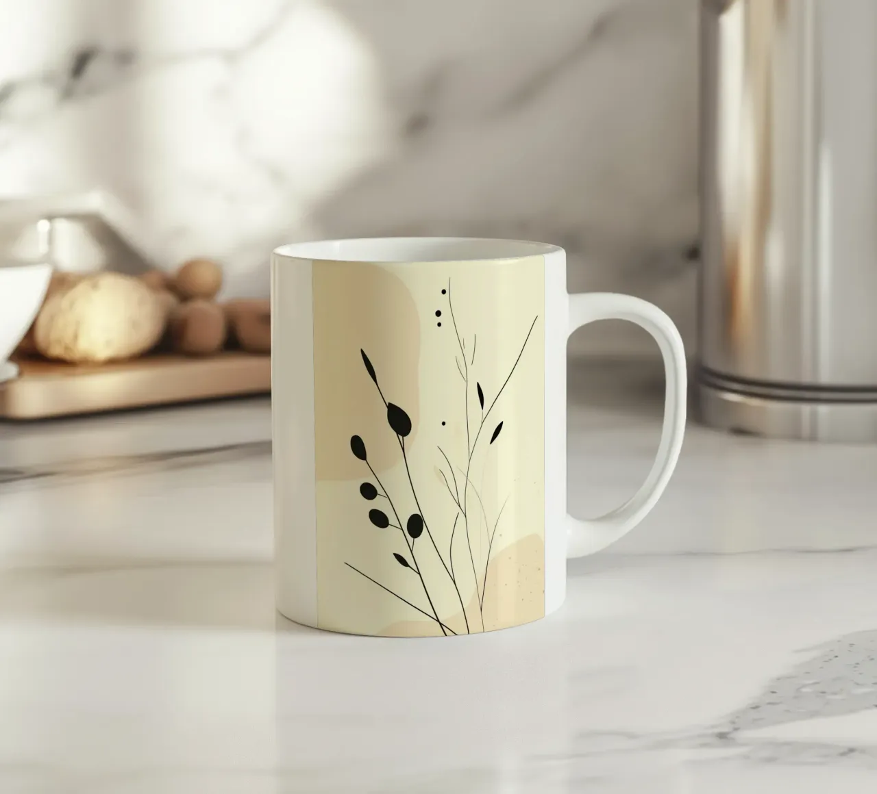 line of tree and branch tazza in ceramica da carsa