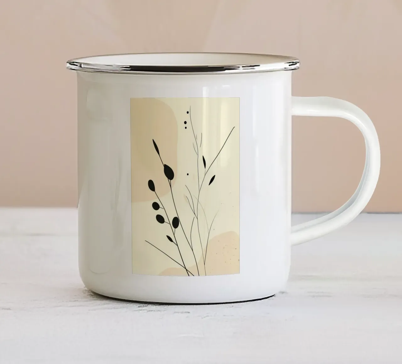 line of tree and branch tazza in smalto da carsa