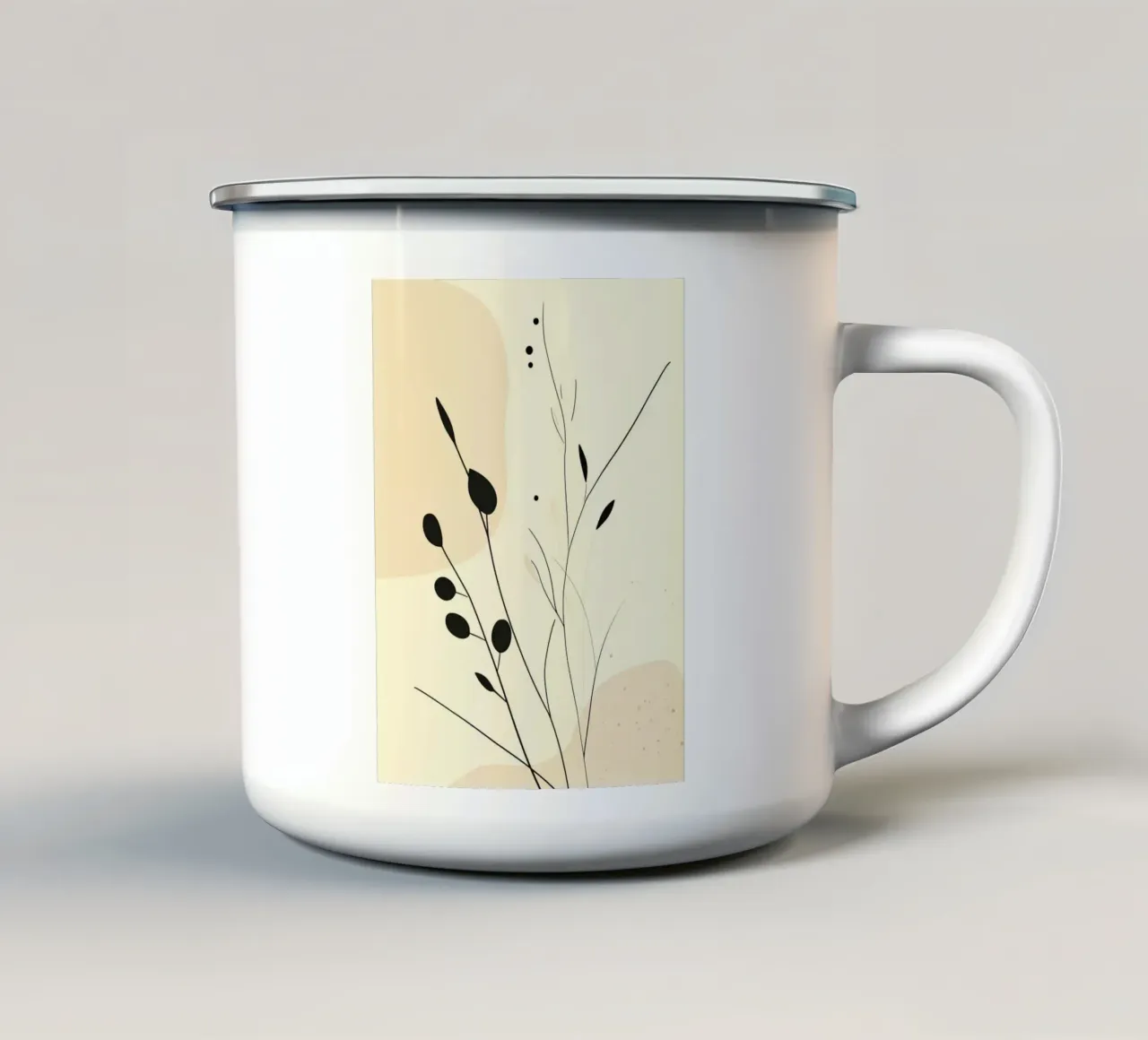 line of tree and branch tazza in smalto da carsa