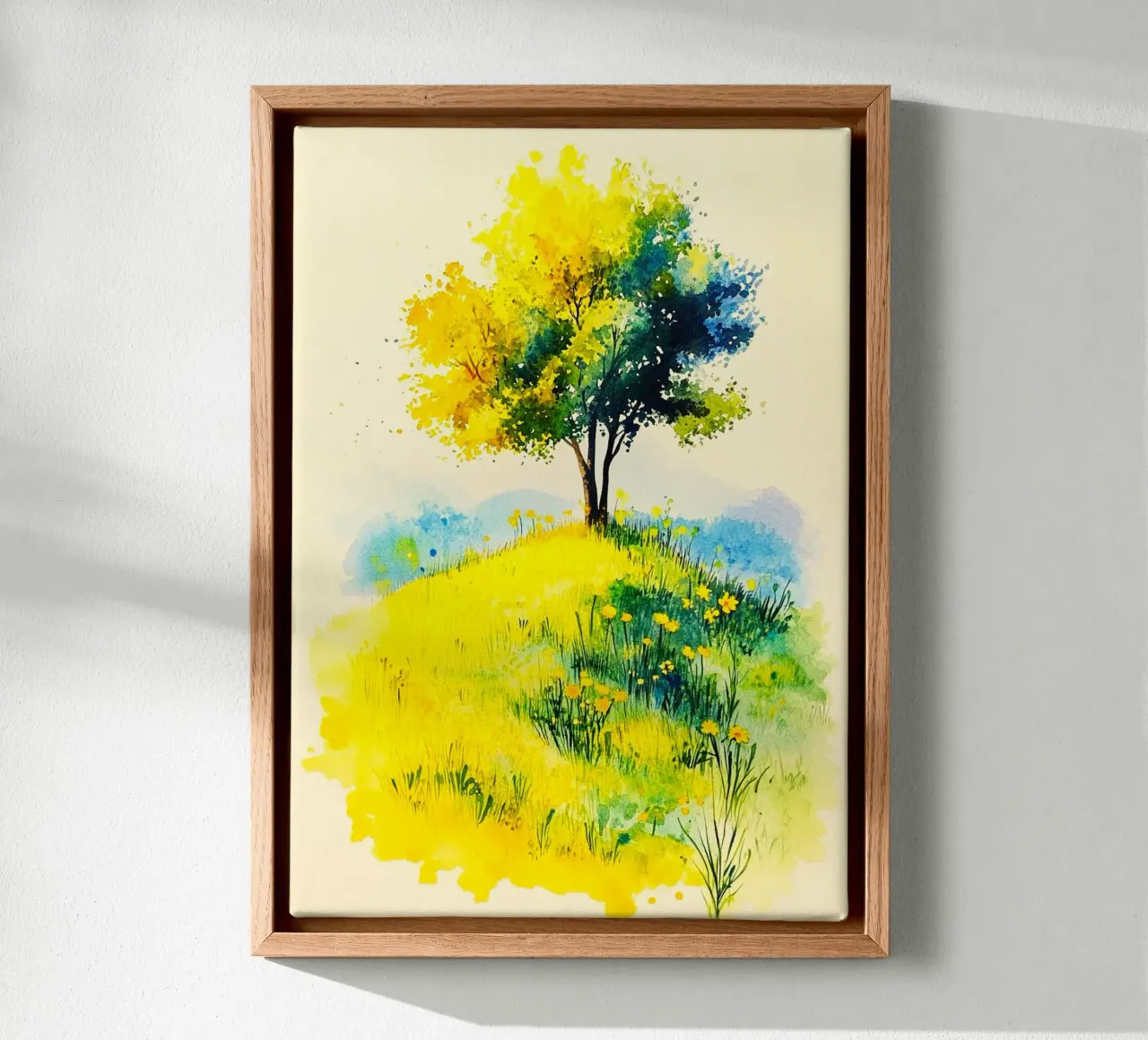 dream tree on land tela con Cornice a cassetta da kichin