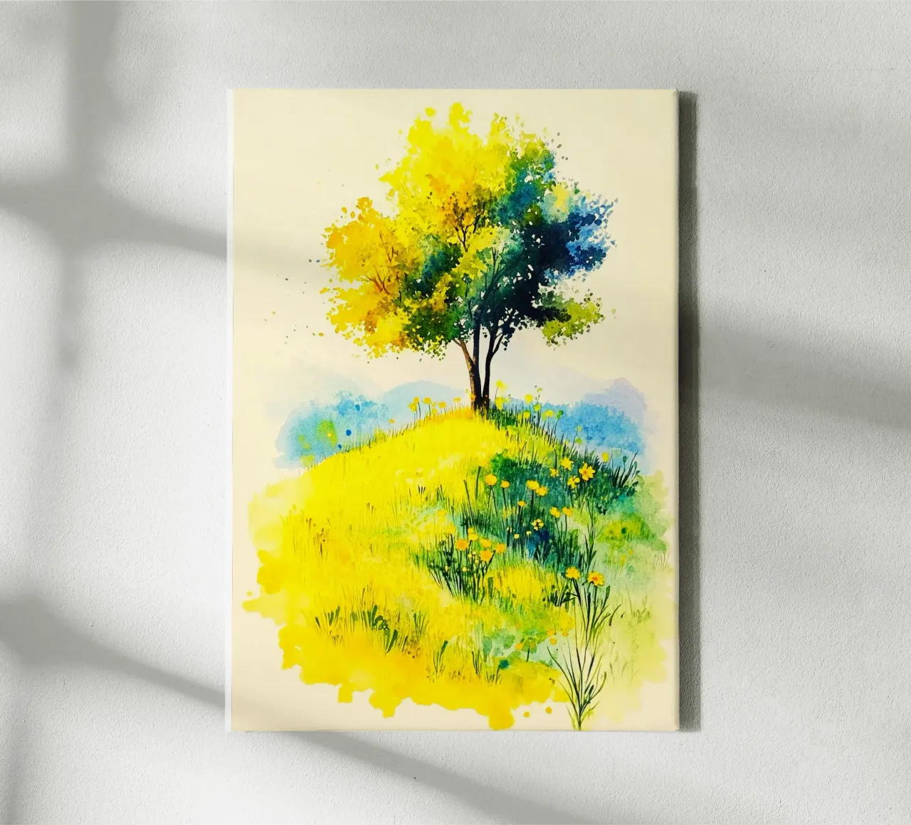 dream tree on land tela con Cornice a cassetta da kichin