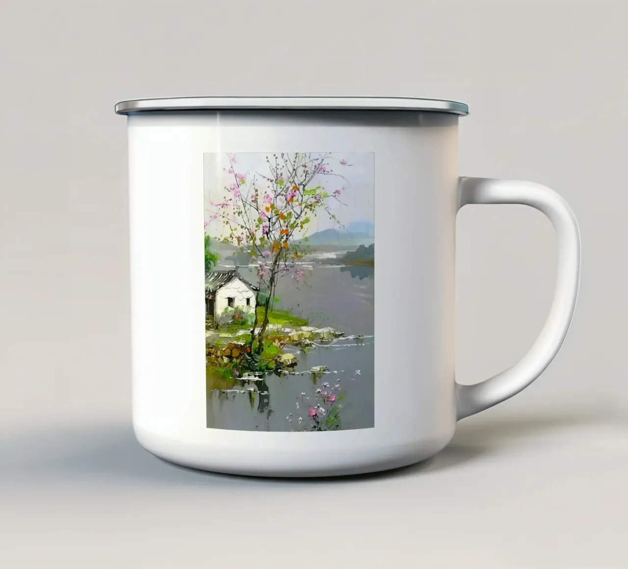 scene countryside tazza in smalto da carsa