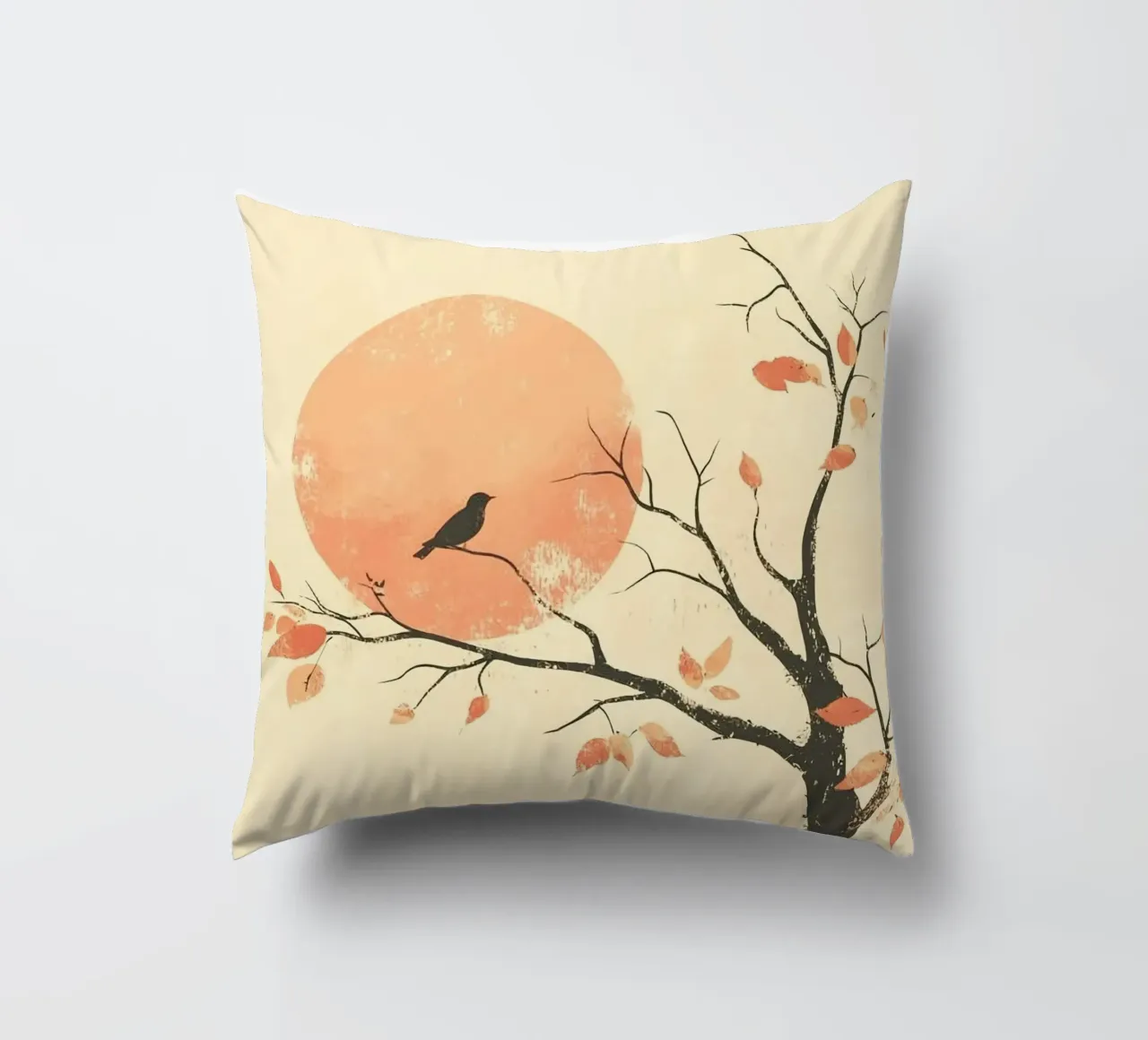 bird on branch tree cuscino da kichin