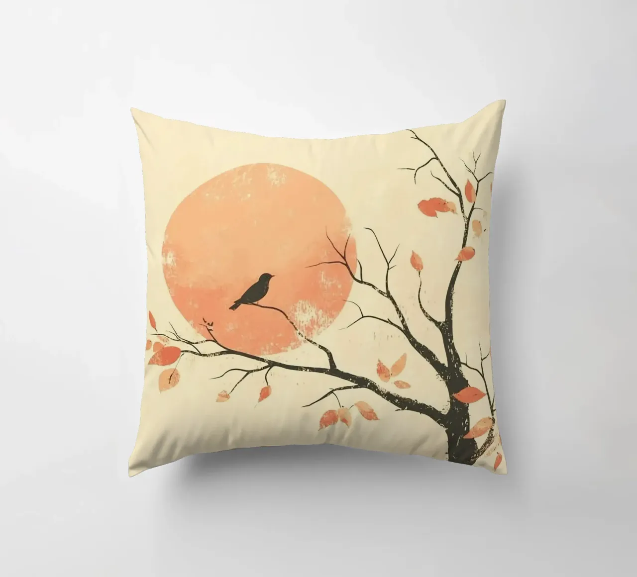 bird on branch tree cuscino da kichin