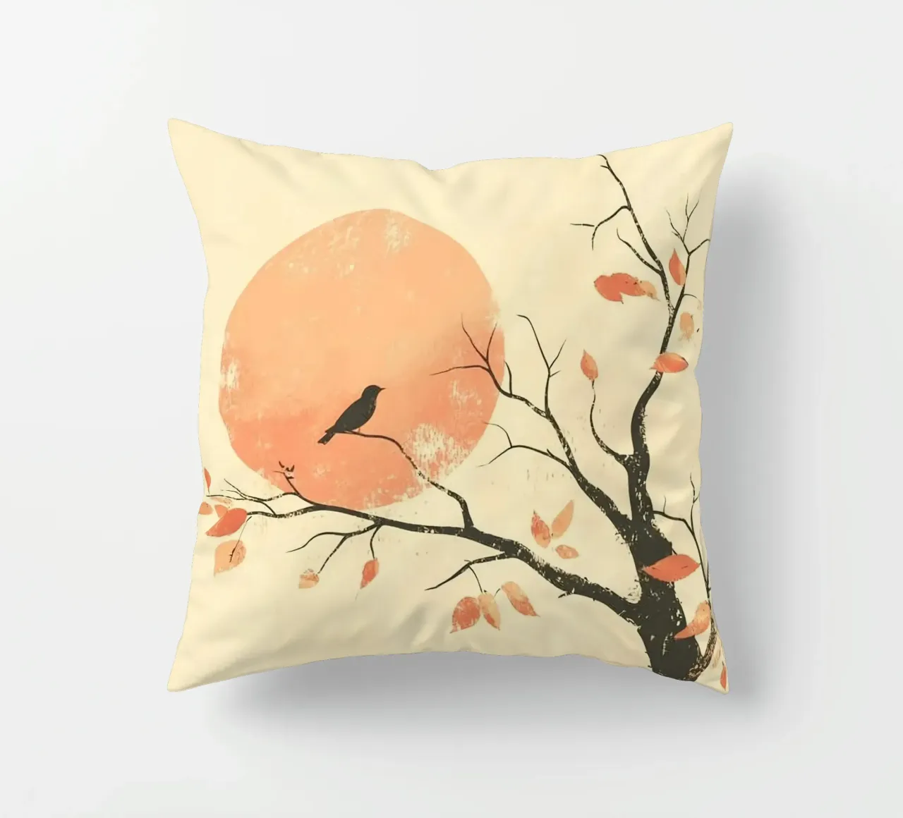 bird on branch tree cuscino da kichin