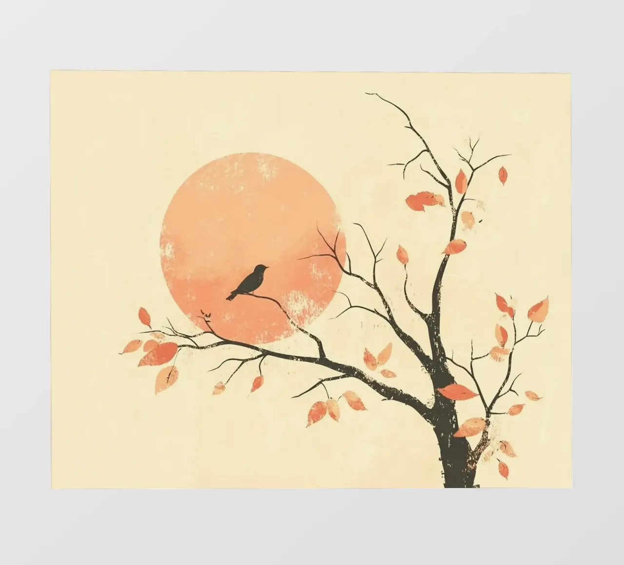 bird on branch tree telo in pvc da kichin