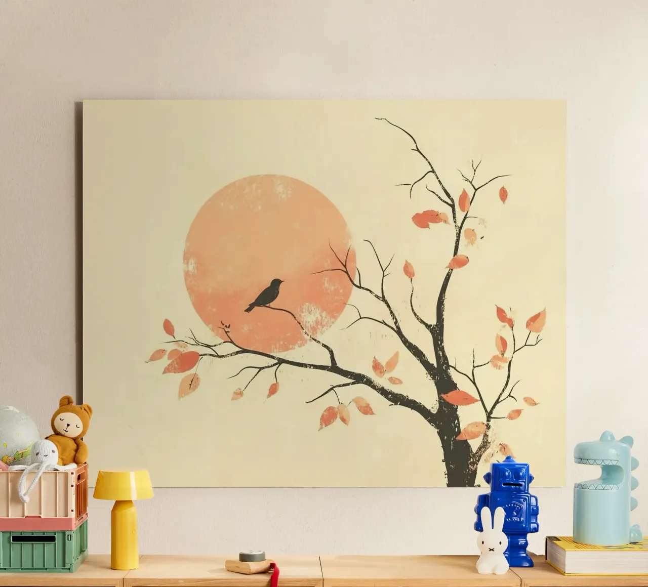 bird on branch tree alluminio dibond da kichin