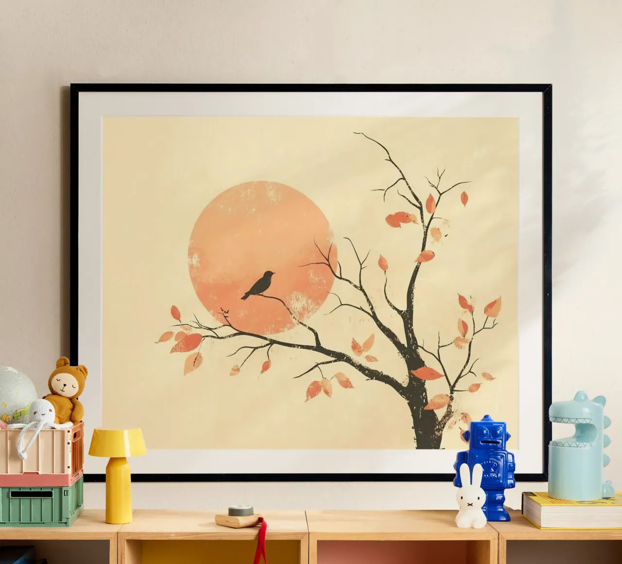 bird on branch tree poster da kichin