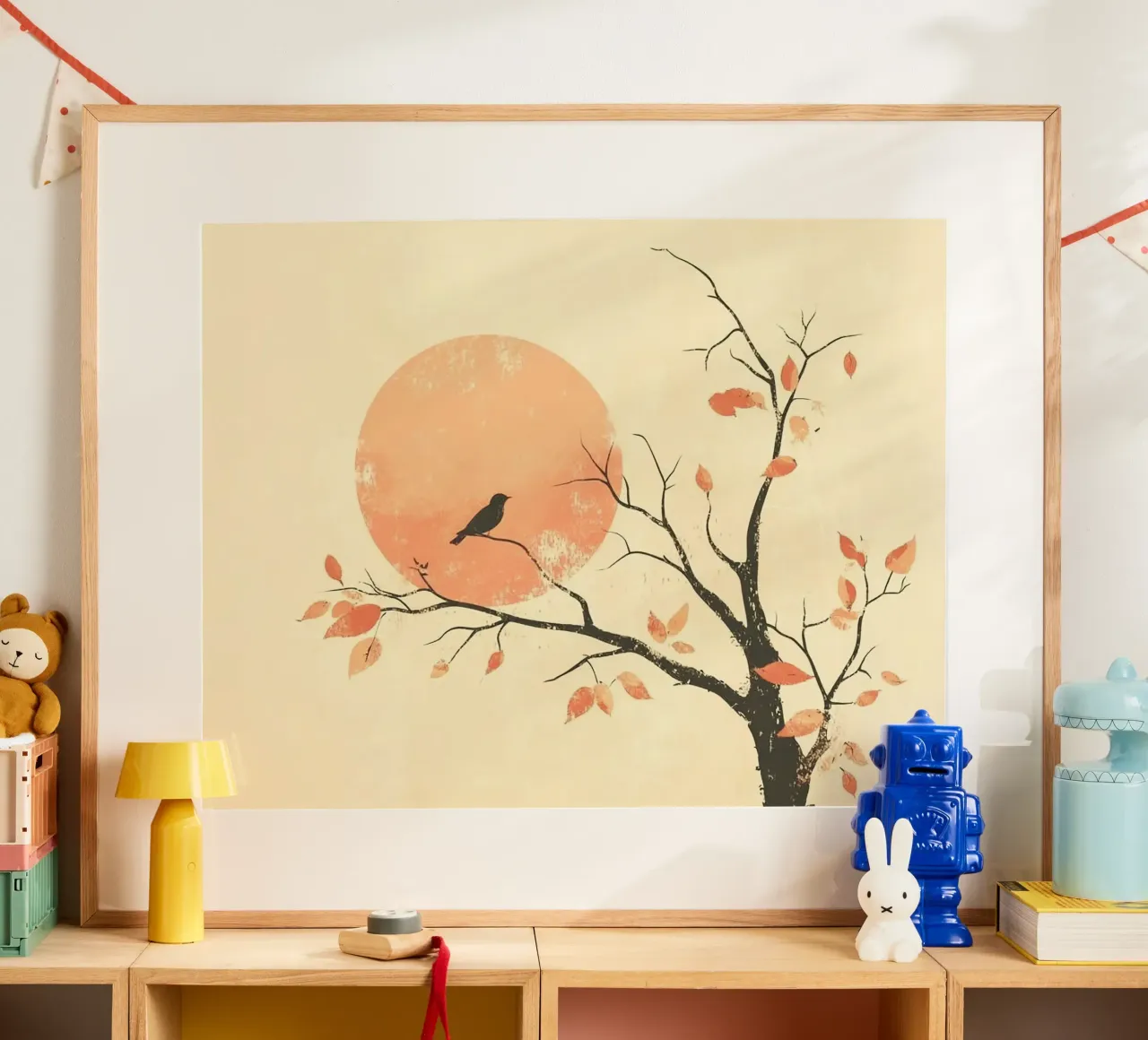 bird on branch tree poster da kichin