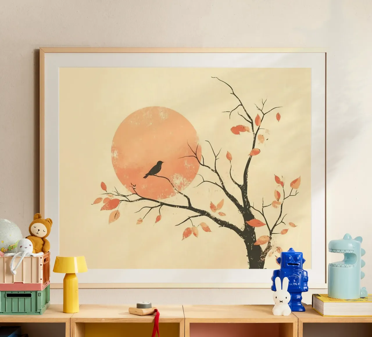 bird on branch tree poster da kichin