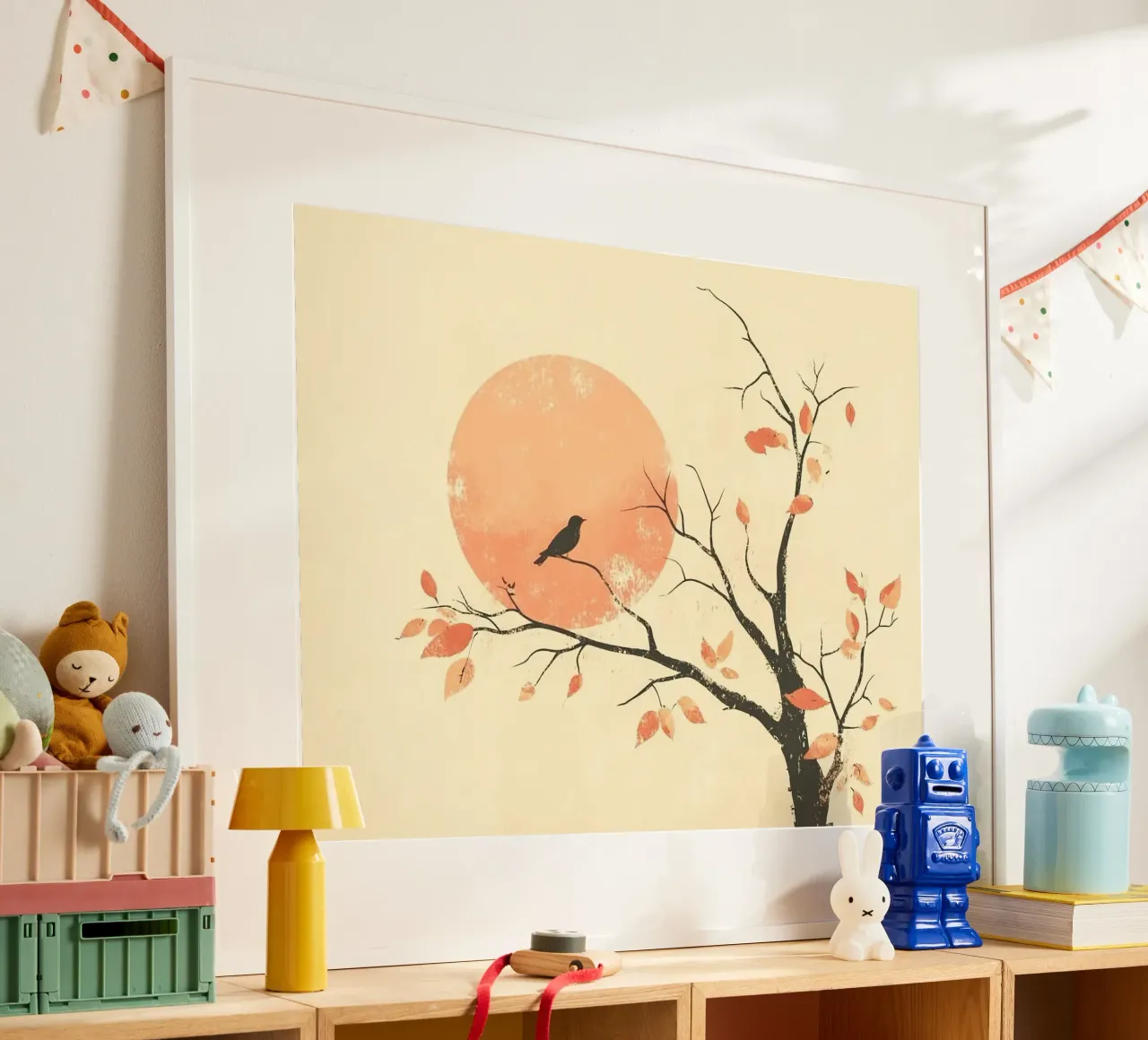bird on branch tree poster da kichin