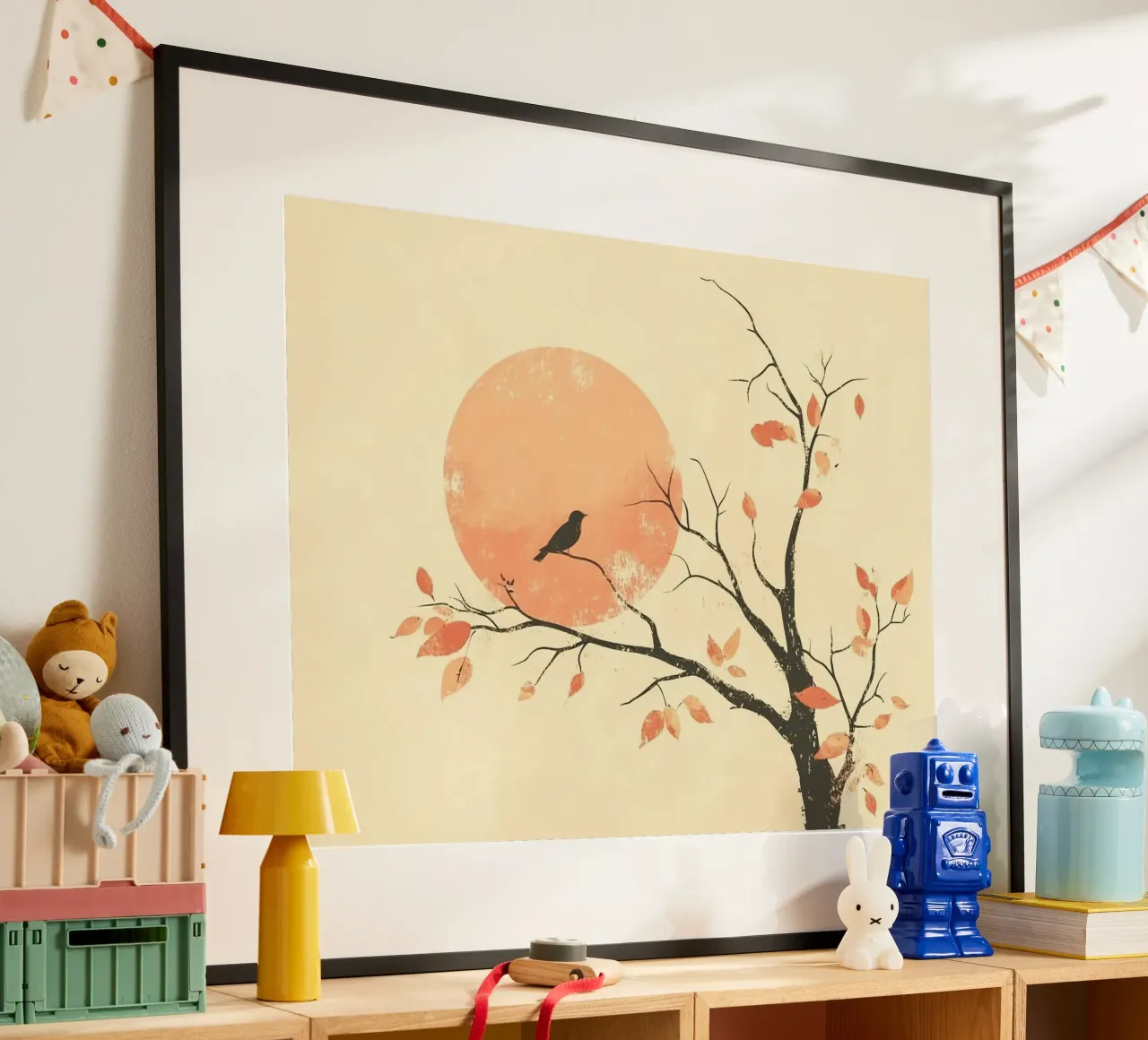 bird on branch tree poster da kichin