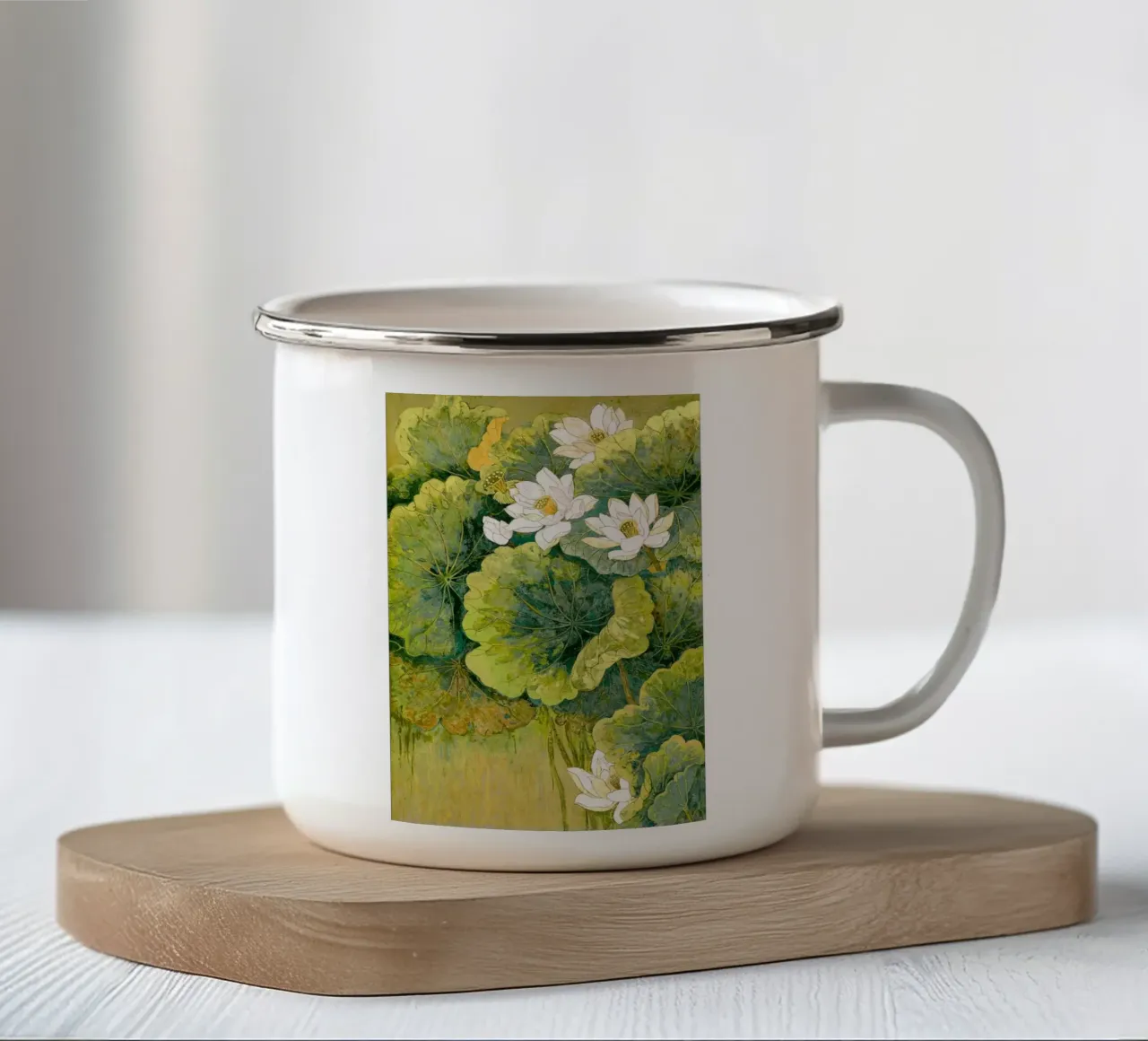 cactus and leaf tazza in smalto da carsa