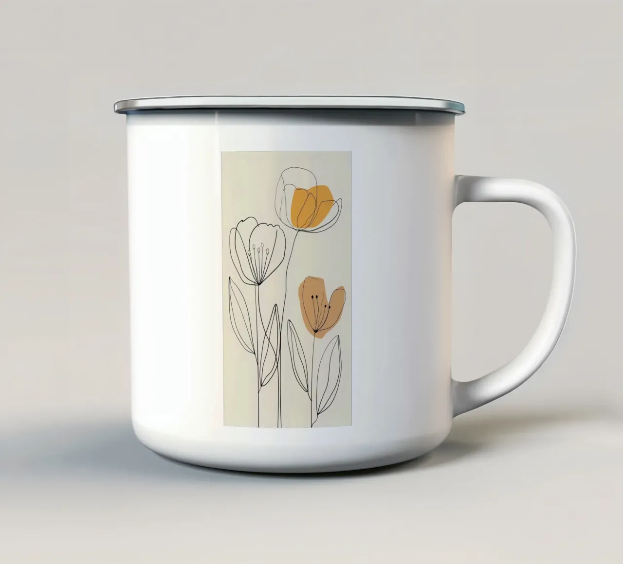 line of branch flower tazza in smalto da carsa