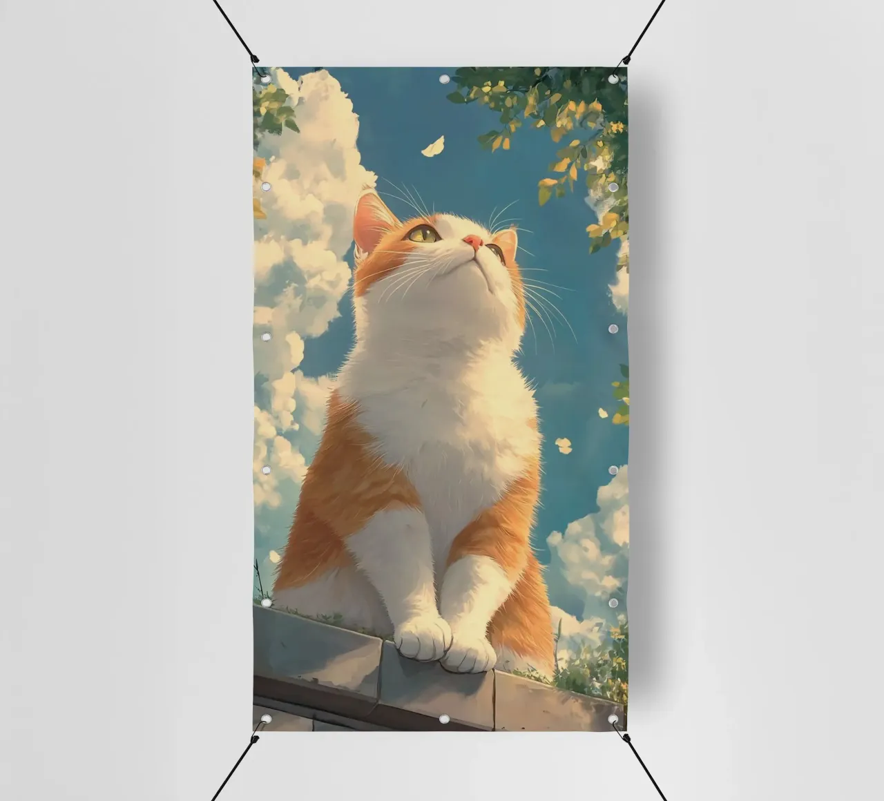 kitty viewing the sky telo in pvc da kichin