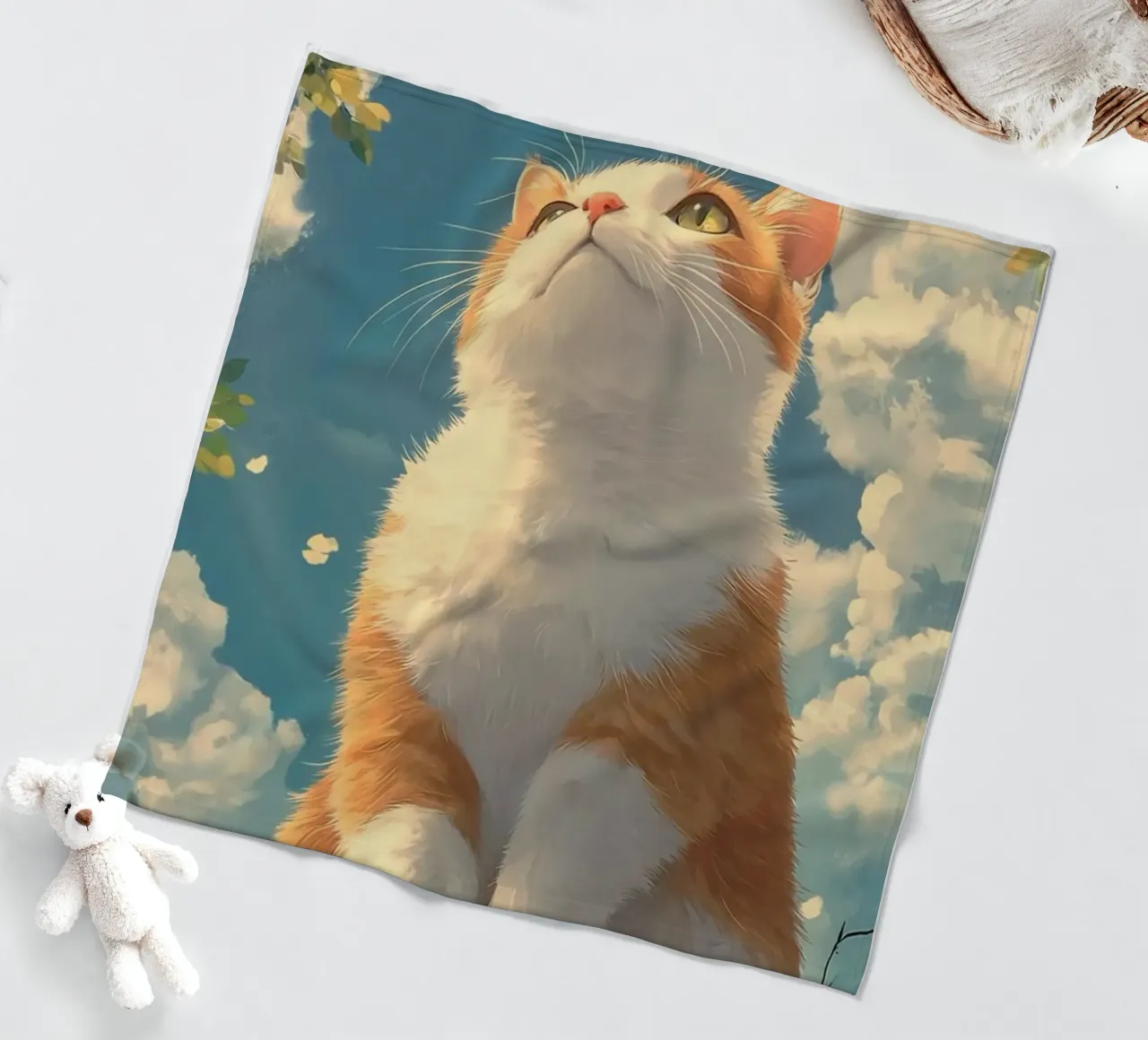 kitty viewing the sky coperta in pile da kichin