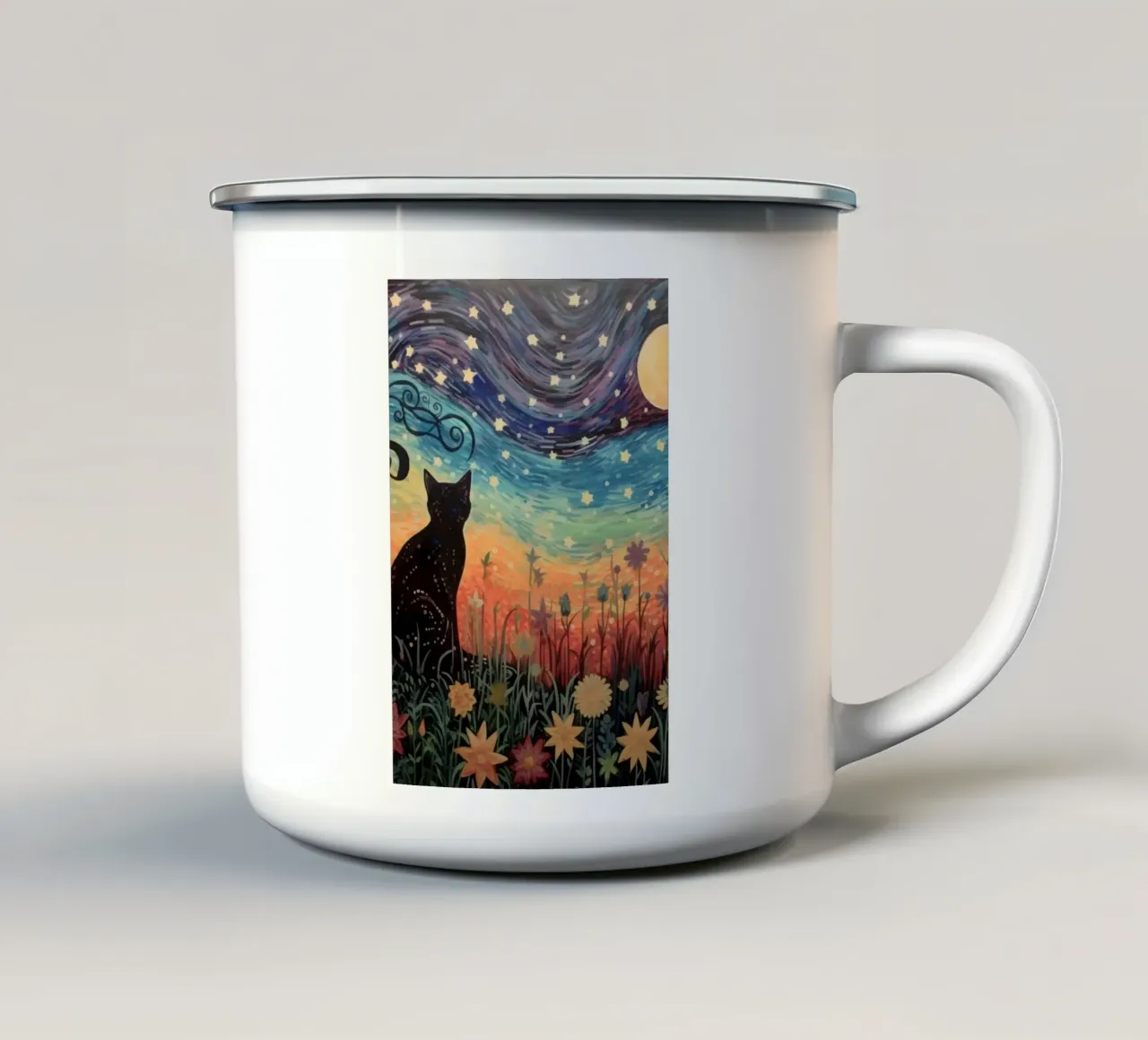 cat view the fairy sky tazza in smalto da carsa