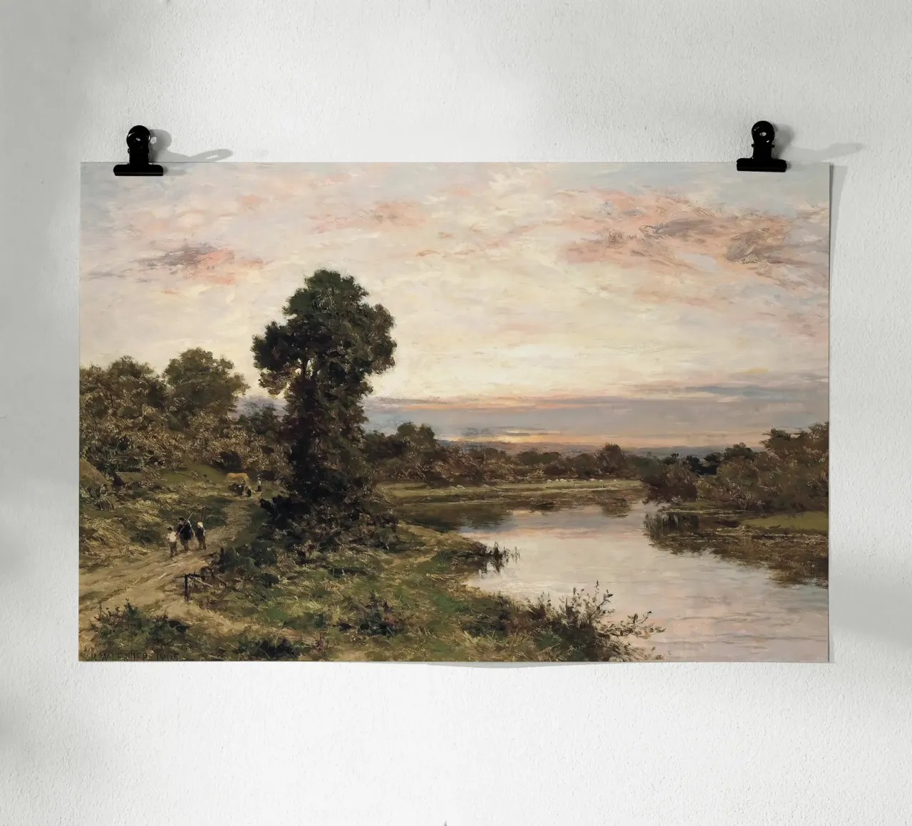 Evening On The Thames At Shillingford poster con telaio in legno da apoloprints