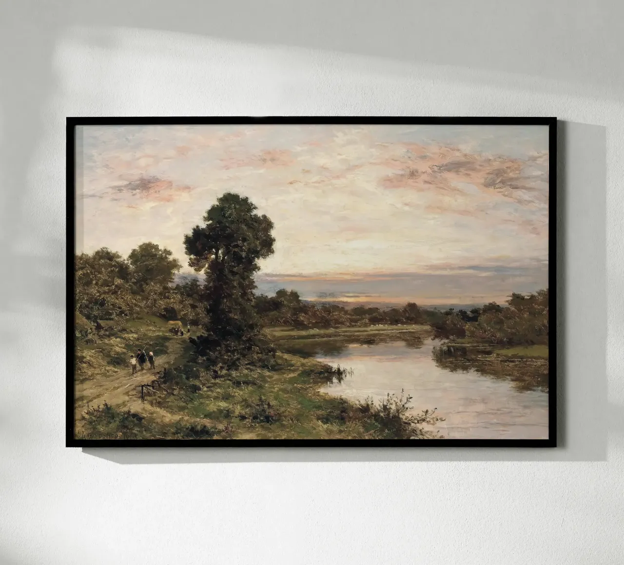 Evening On The Thames At Shillingford poster con telaio in legno da apoloprints