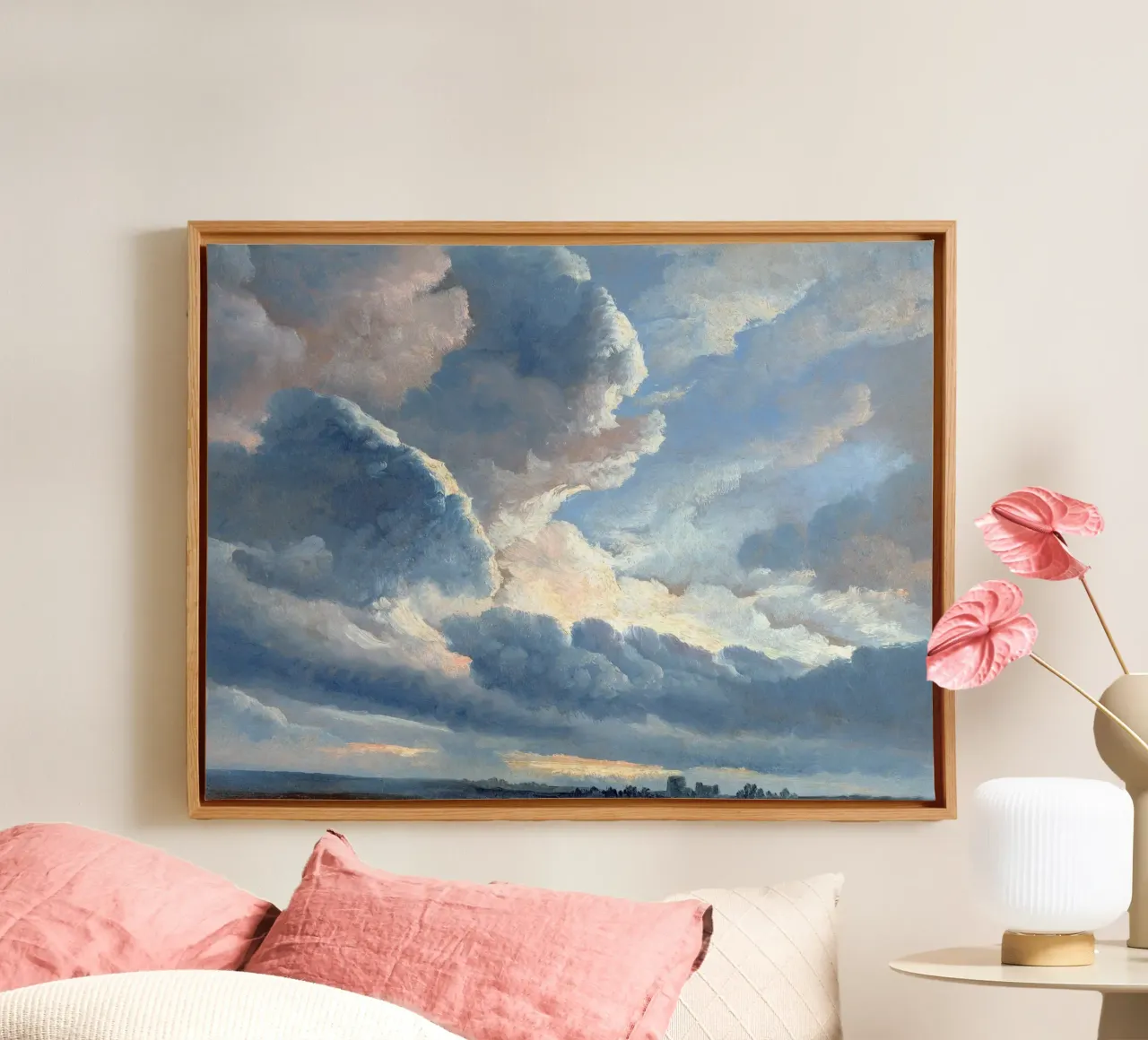 Study of Clouds with a Sunset near Rome tela con Cornice a cassetta da apoloprints
