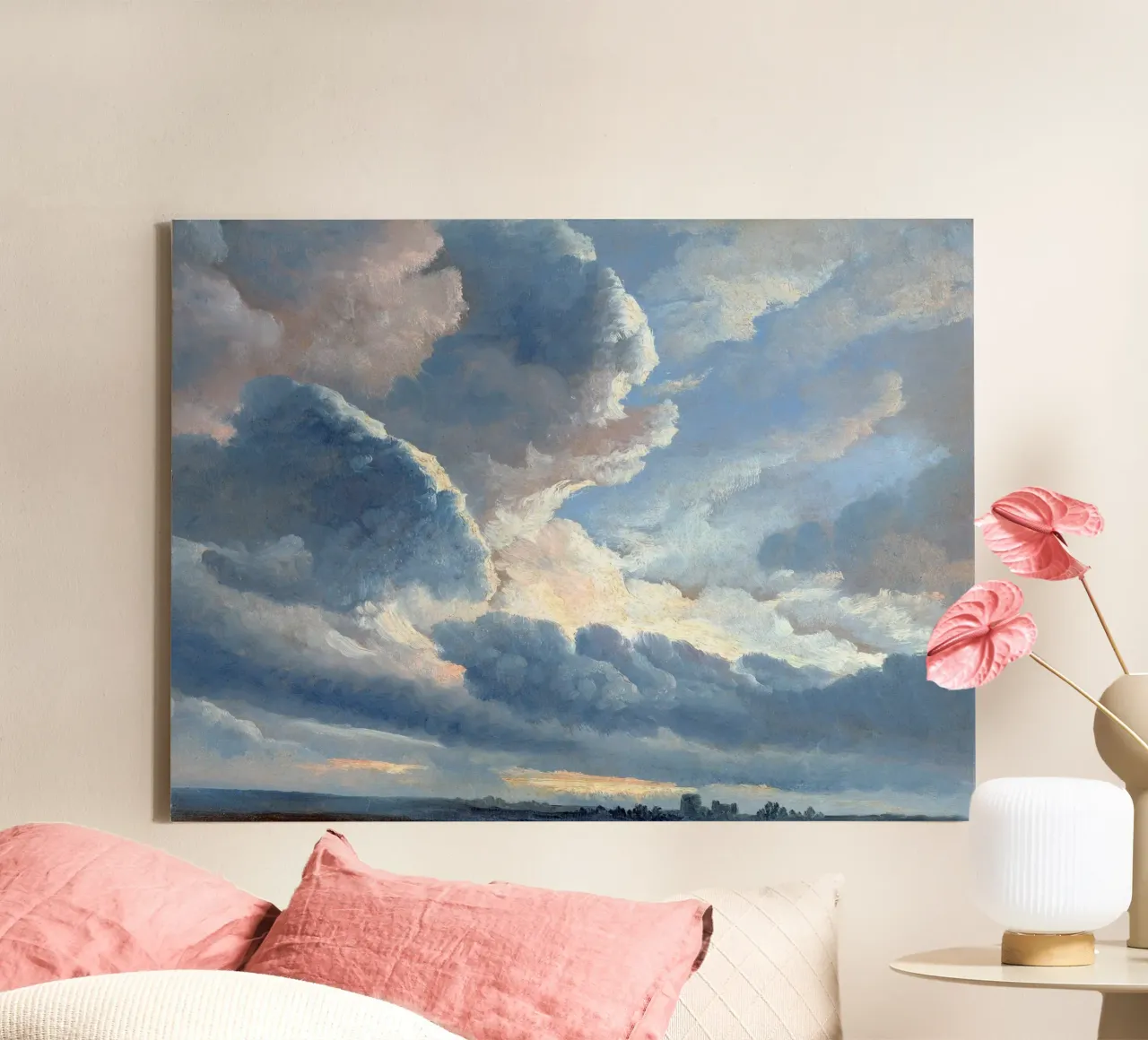 Study of Clouds with a Sunset near Rome tela con Cornice a cassetta da apoloprints