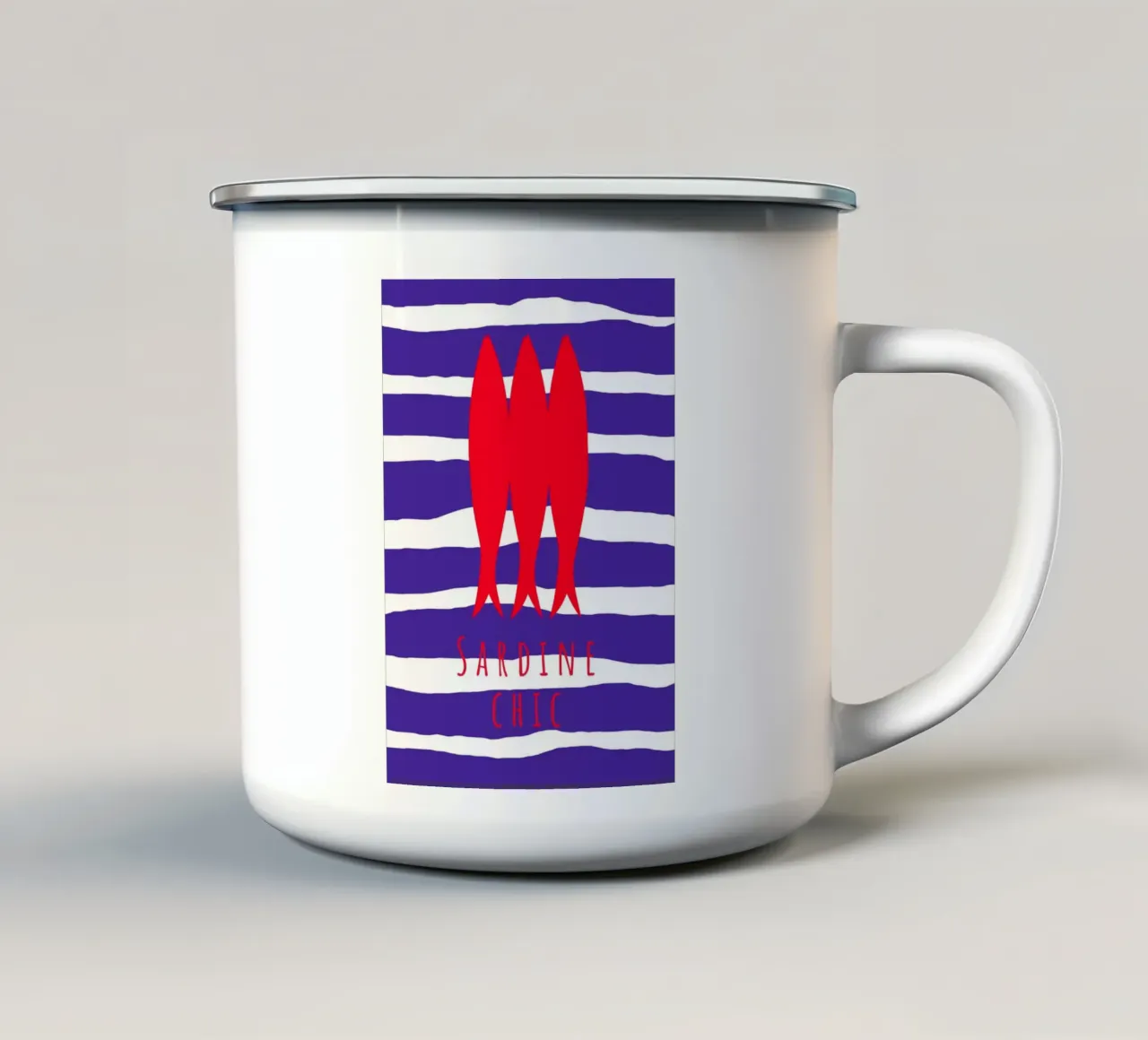 Sardine chic. (verfügbar in drei Varianten „bei check out“) tazza in smalto da FRICKE DESIGN