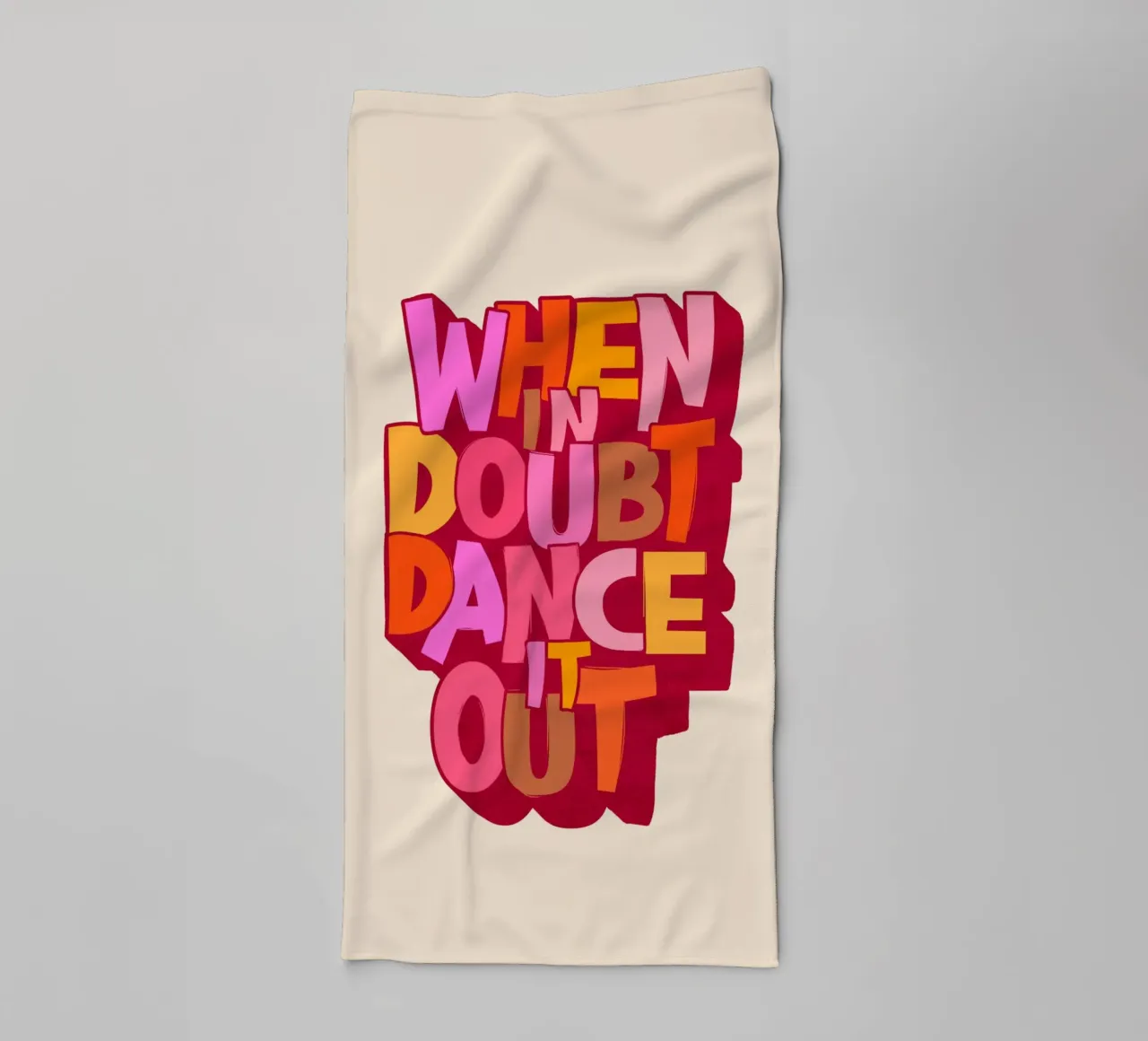When in Doubt Dance It Out – Playful Retro Typography towel by showmemars