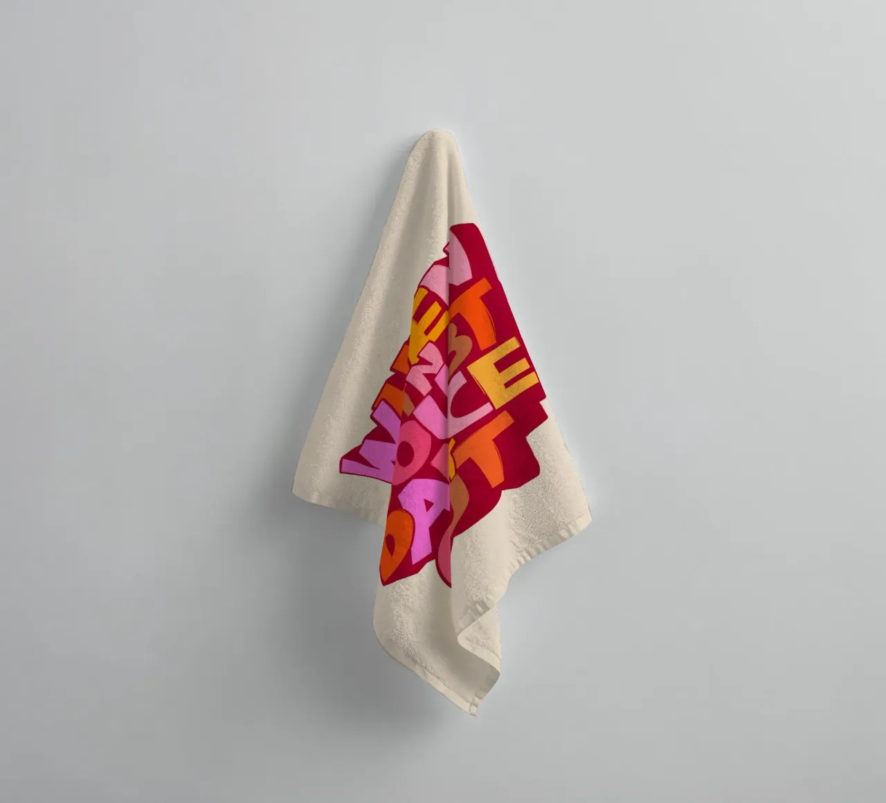 When in Doubt Dance It Out – Playful Retro Typography towel by showmemars